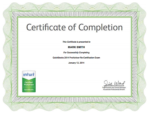 QuickBooks 2014 ProAdvisor Certificate